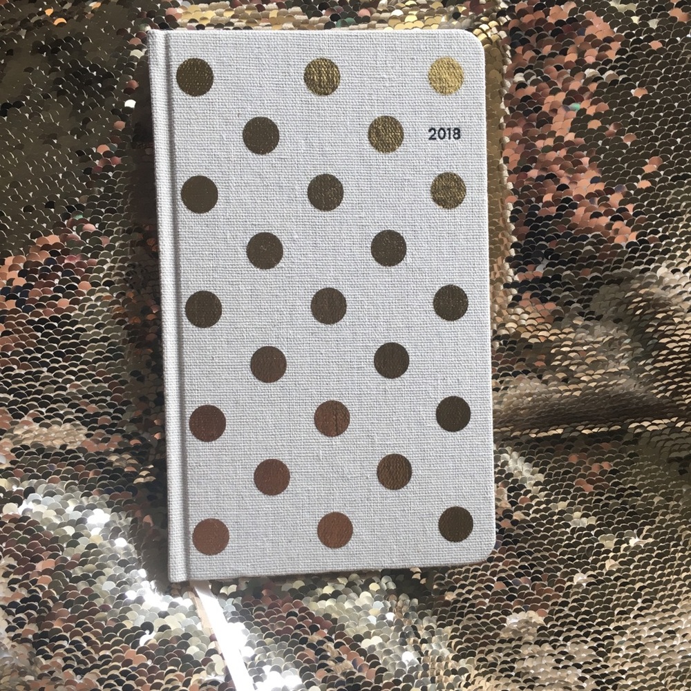 Kate spade pencil it in gold dots canvas planner